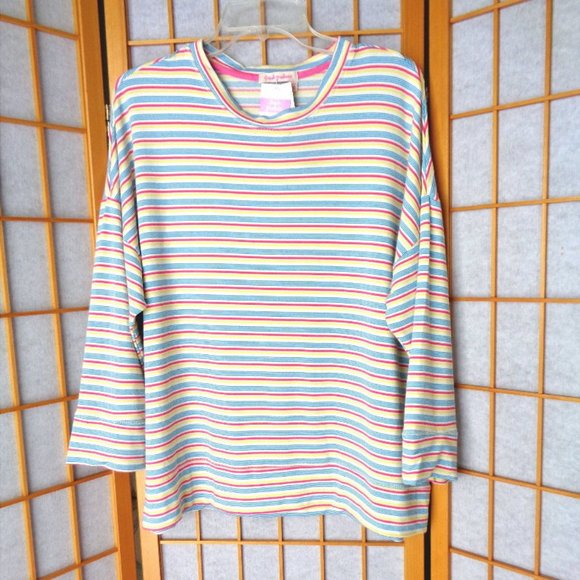FRESH PRODUCE XS/S Striped Shoreline Callie Sweatshirt OVERSIZED pullover - Picture 2 of 4